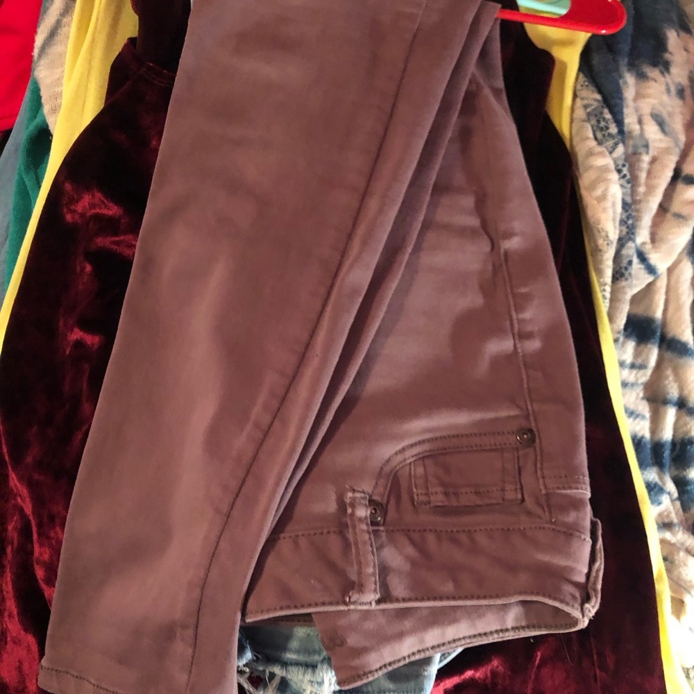 maroon jeggings